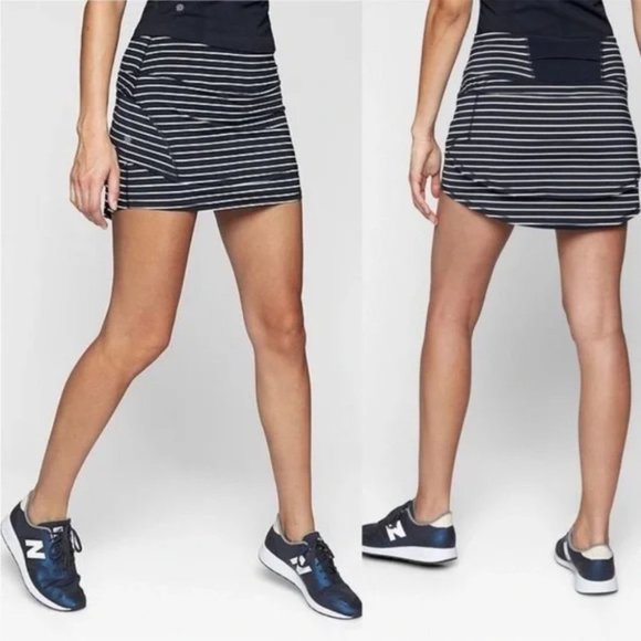 Athleta Pants - Athleta STRIPE  STEALTH SKORT Navy & white stripe | Large